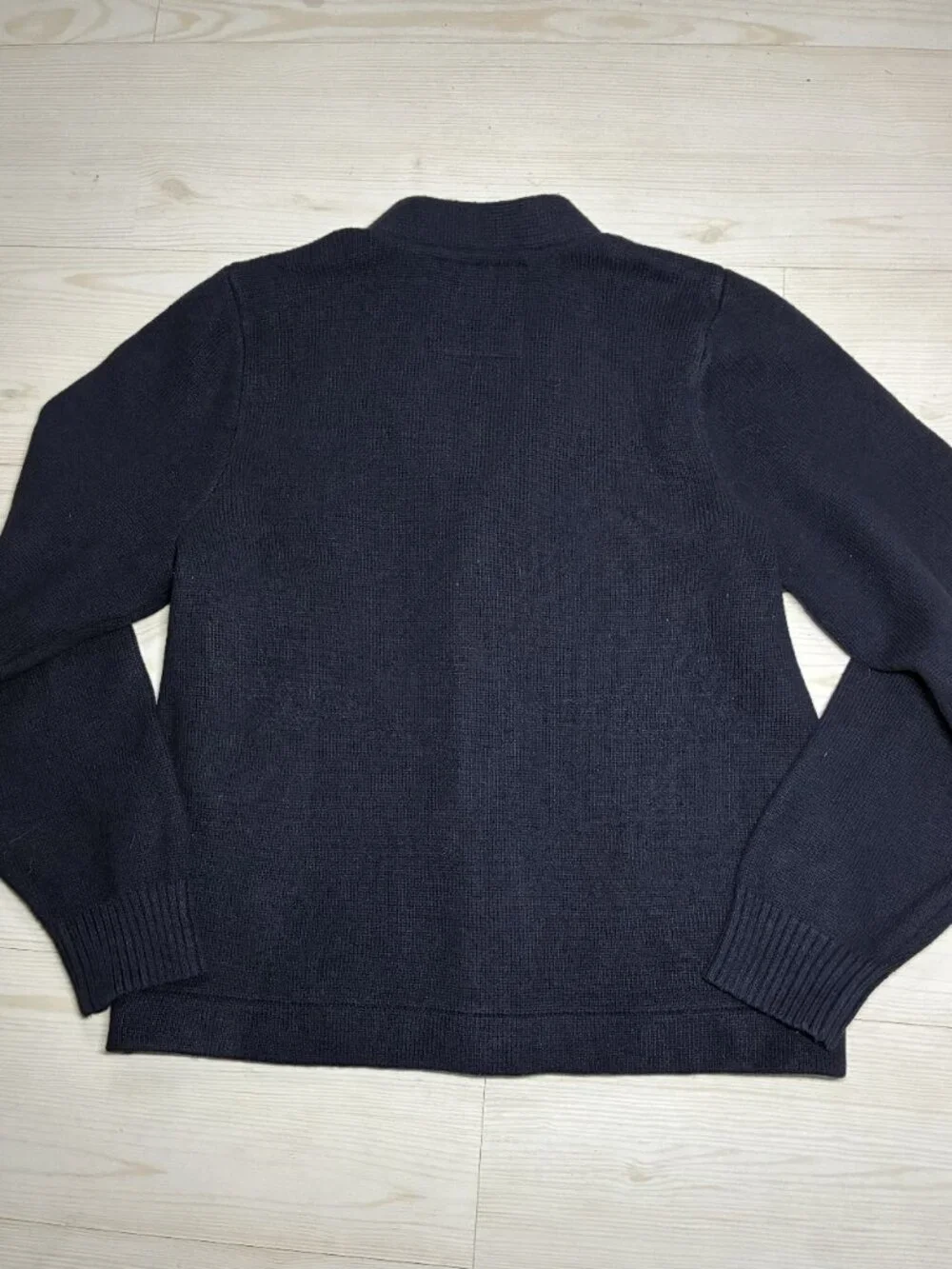 Vintage Abercrombie & Fitch Shawl Knit Cardigan Sweater Navy Blue Men's XL Y2K
